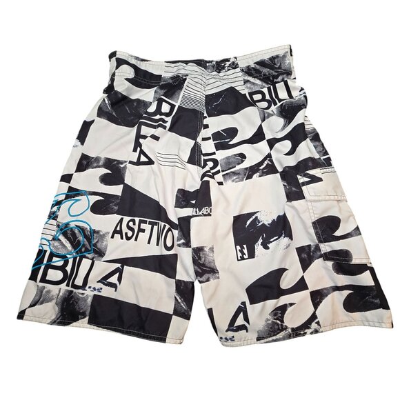 Billabong Board Shorts Checkered Swim Trunks Black & White Surf Size 34 JJ3985 - Picture 2 of 8